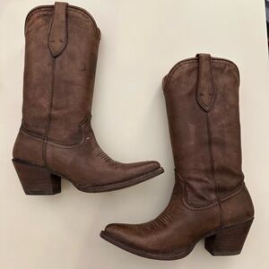 Ariat Brown Leather Cowboy Boots Size 9